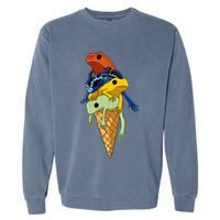 P.O.I.S.O.N Dart Frogs Ice Cream Garment-Dyed Sweatshirt