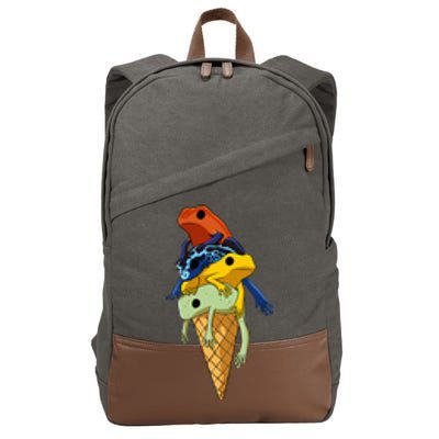 P.O.I.S.O.N Dart Frogs Ice Cream Cotton Canvas Backpack