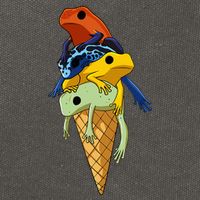 P.O.I.S.O.N Dart Frogs Ice Cream Cotton Canvas Backpack