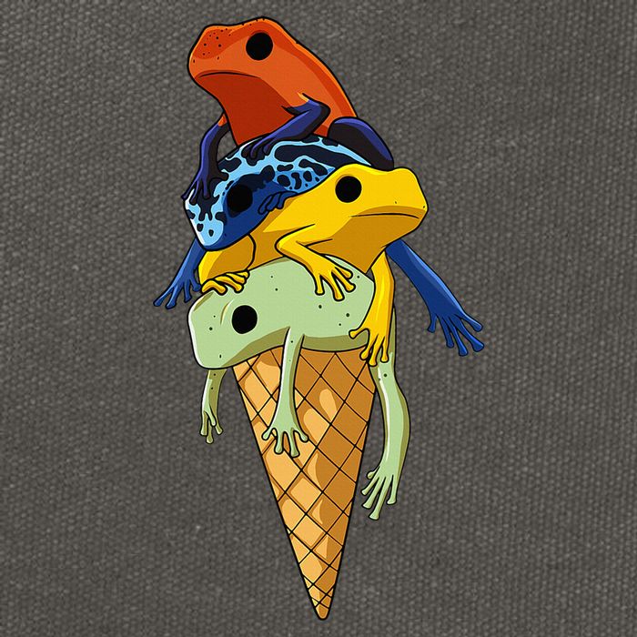 P.O.I.S.O.N Dart Frogs Ice Cream Cotton Canvas Backpack