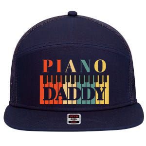 Piano Daddy Fathers Day Classical Music Dad Instrument 7 Panel Mesh Trucker Snapback Hat