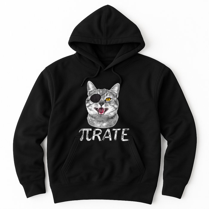 Pi Day Funny Math Science Cat Pirate Hoodie