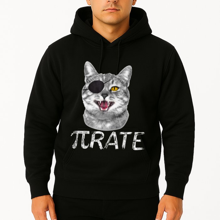 Pi Day Funny Math Science Cat Pirate Hoodie