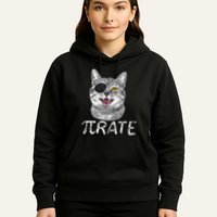 Pi Day Funny Math Science Cat Pirate Hoodie