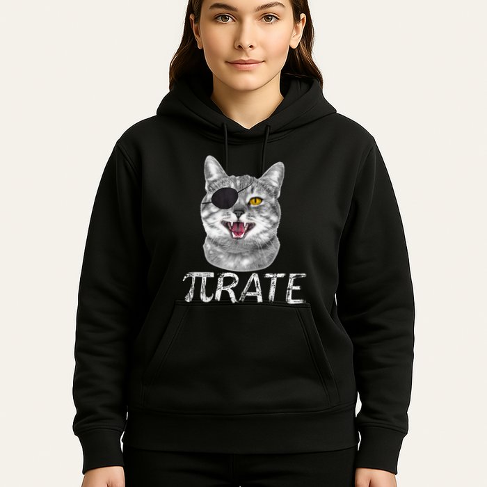 Pi Day Funny Math Science Cat Pirate Hoodie