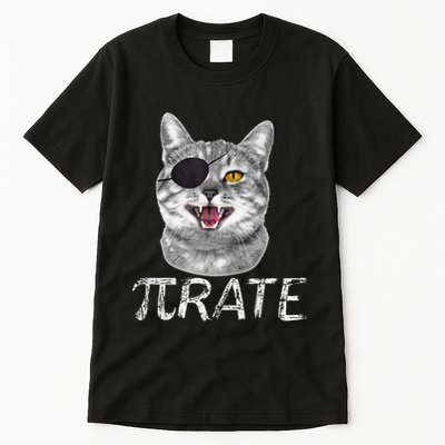 Pi Day Funny Math Science Cat Pirate Tall T-Shirt