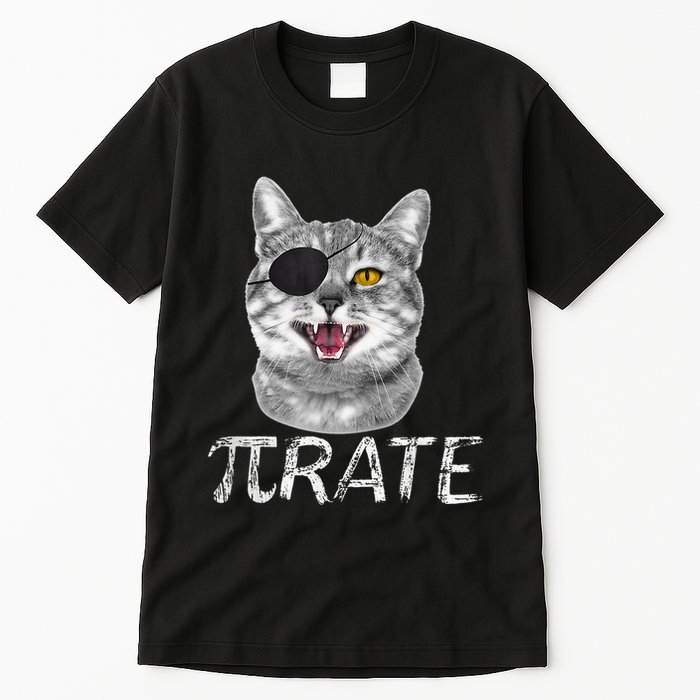 Pi Day Funny Math Science Cat Pirate Tall T-Shirt