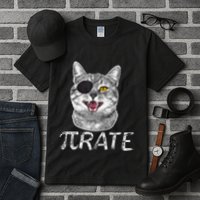 Pi Day Funny Math Science Cat Pirate Tall T-Shirt