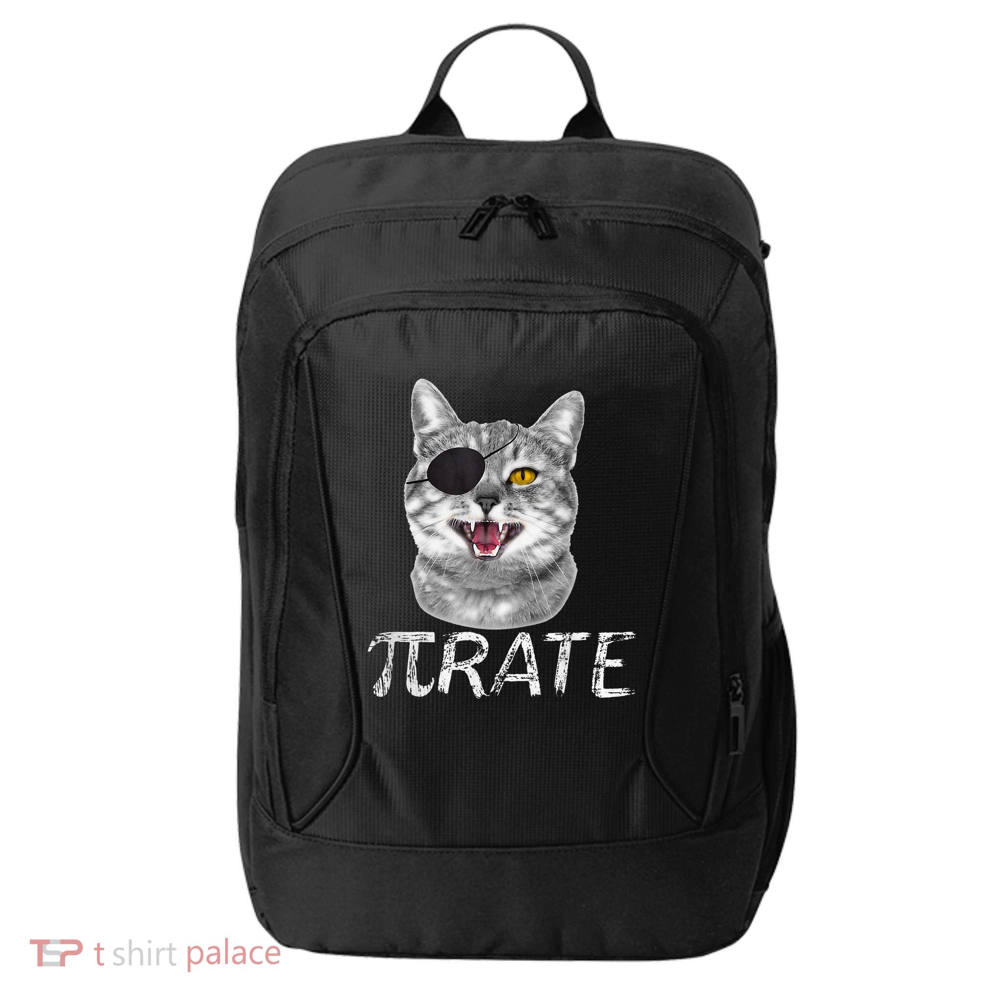 Pi Day Funny Math Science Cat Pirate City Backpack