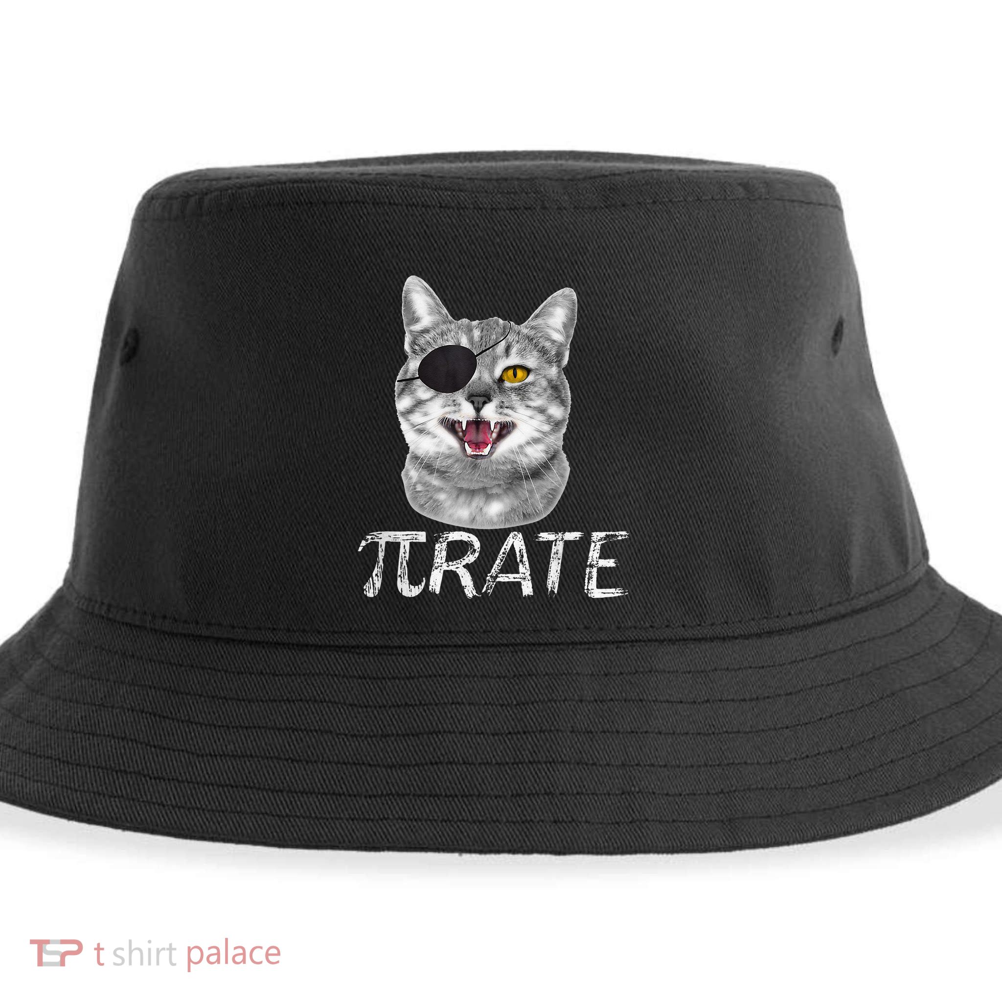 Pi Day Funny Math Science Cat Pirate Sustainable Bucket Hat