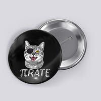 Pi Day Funny Math Science Cat Pirate Button