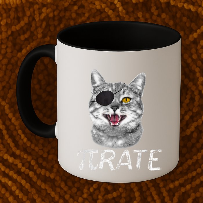 Pi Day Funny Math Science Cat Pirate Mug
