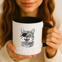 Pi Day Funny Math Science Cat Pirate Mug