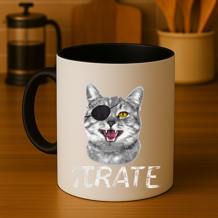 Pi Day Funny Math Science Cat Pirate Mug