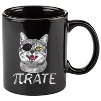 Pi Day Funny Math Science Cat Pirate 11oz C Handle Ceramic Mug