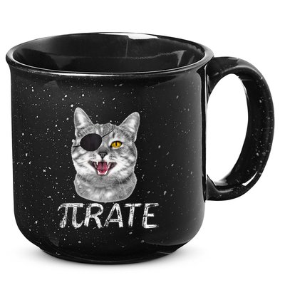 Pi Day Funny Math Science Cat Pirate 15oz Campfire Ceramic Mug