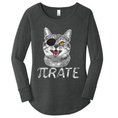 Pi Day Funny Math Science Cat Pirate Women's Perfect Tri Tunic Long Sleeve Shirt