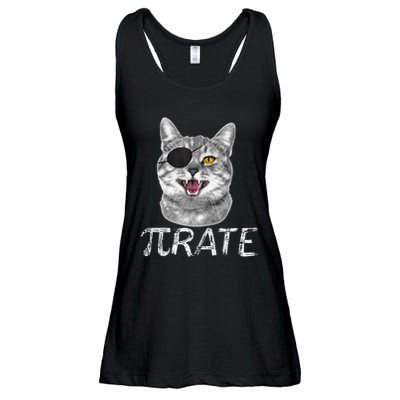 Pi Day Funny Math Science Cat Pirate Ladies Essential Flowy Tank