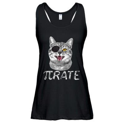 Pi Day Funny Math Science Cat Pirate Ladies Essential Flowy Tank