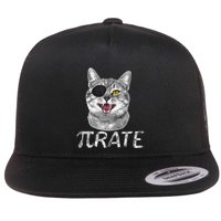 Pi Day Funny Math Science Cat Pirate Flat Bill Trucker Hat