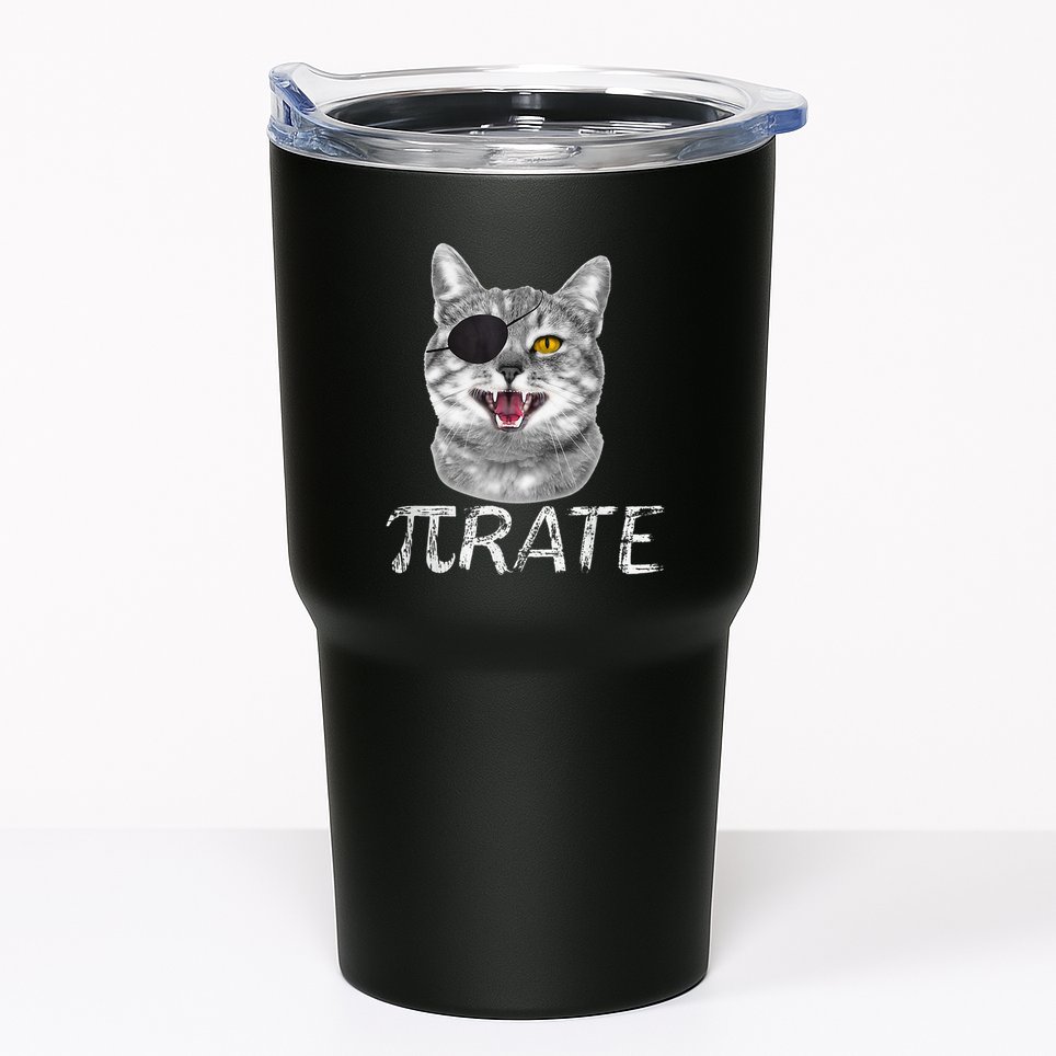 Pi Day Funny Math Science Cat Pirate Tumbler