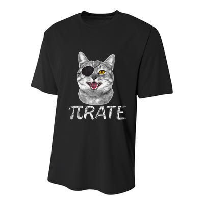 Pi Day Funny Math Science Cat Pirate Youth Performance Sprint T-Shirt