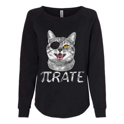 Pi Day Funny Math Science Cat Pirate Womens California Wash Sweatshirt