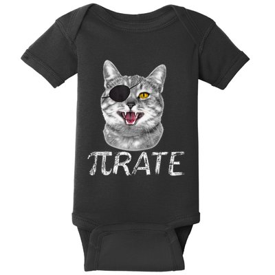 Pi Day Funny Math Science Cat Pirate Baby Bodysuit