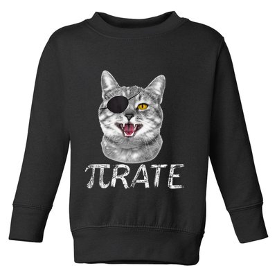 Pi Day Funny Math Science Cat Pirate Toddler Sweatshirt