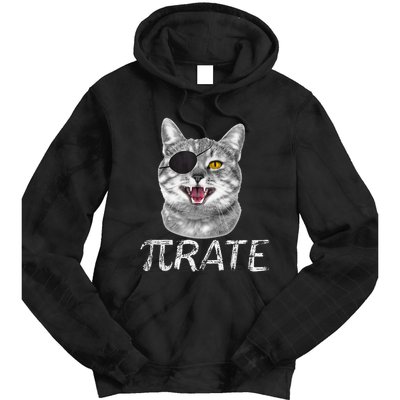Pi Day Funny Math Science Cat Pirate Tie Dye Hoodie