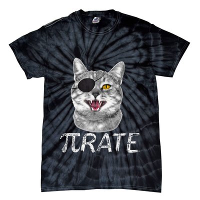 Pi Day Funny Math Science Cat Pirate Tie-Dye T-Shirt