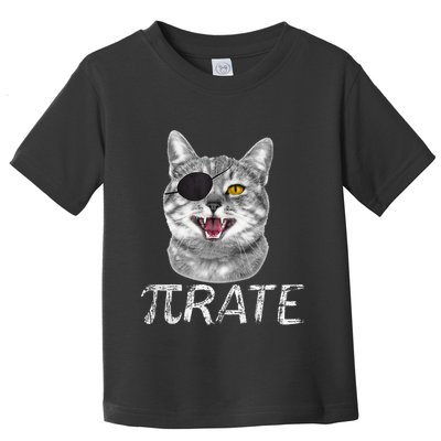 Pi Day Funny Math Science Cat Pirate Toddler T-Shirt