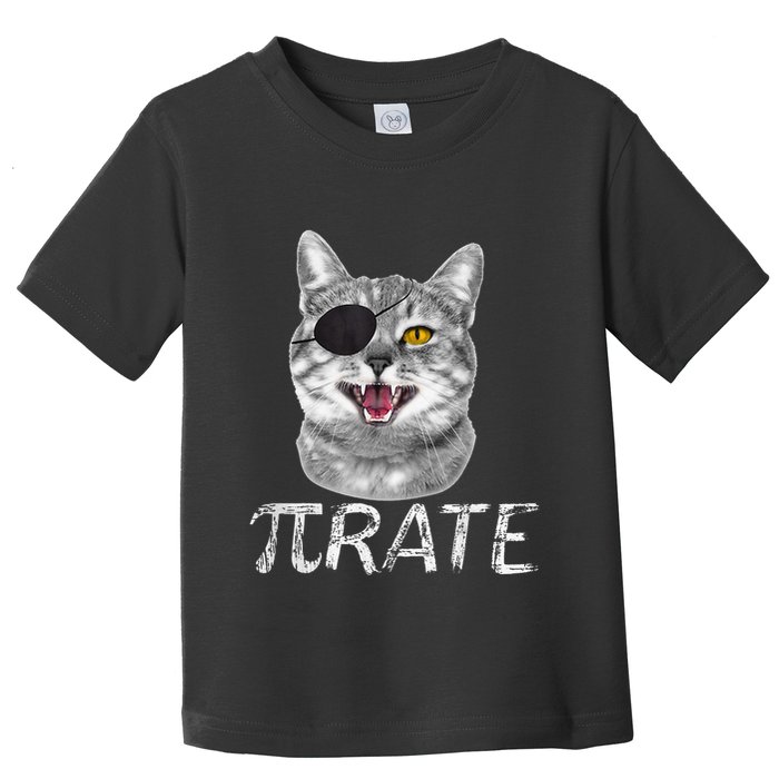 Pi Day Funny Math Science Cat Pirate Toddler T-Shirt