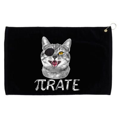 Pi Day Funny Math Science Cat Pirate Grommeted Golf Towel
