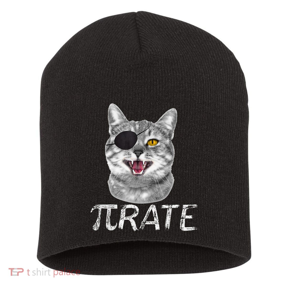 Pi Day Funny Math Science Cat Pirate Short Acrylic Beanie