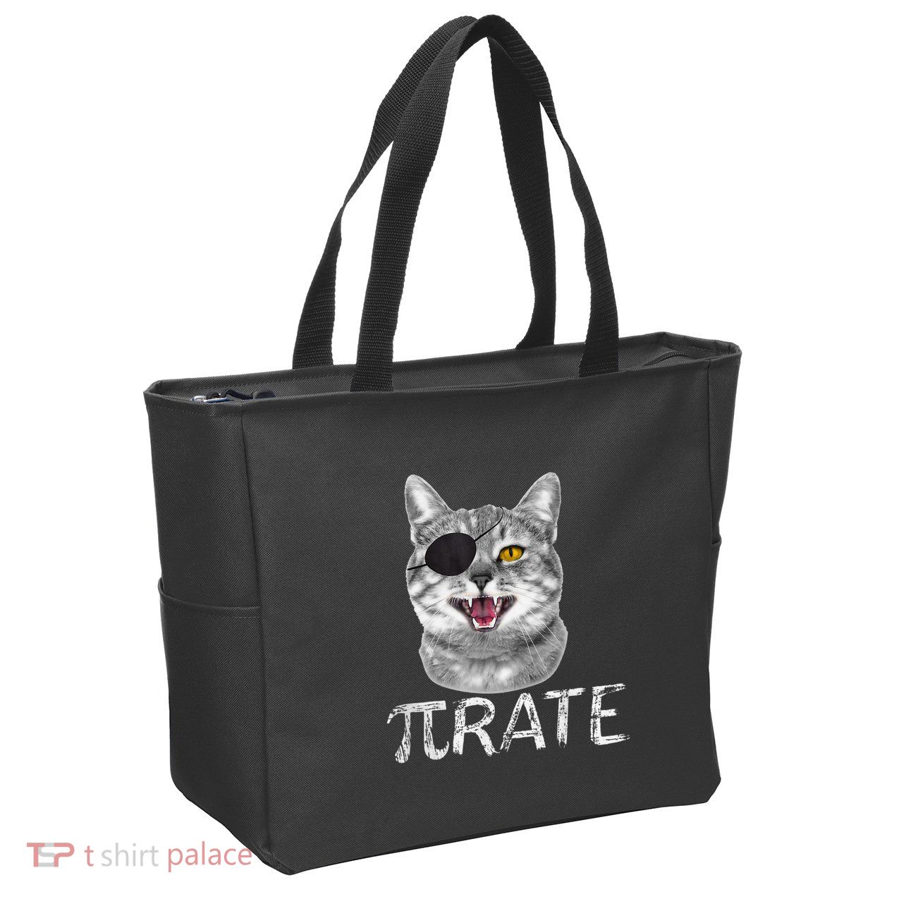 Pi Day Funny Math Science Cat Pirate Zip Tote Bag