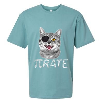 Pi Day Funny Math Science Cat Pirate Sueded Cloud Jersey T-Shirt