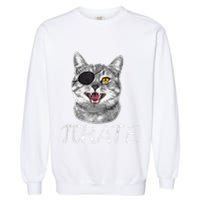 Pi Day Funny Math Science Cat Pirate Garment-Dyed Sweatshirt