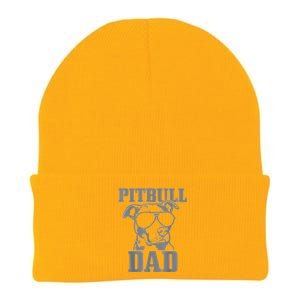 Pitbull Dad Funny Dog Pitbull Sunglasses Fathers Day Pitbull Knit Cap Winter Beanie