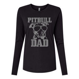 Pitbull Dad Funny Dog Pitbull Sunglasses Fathers Day Pitbull Womens Cotton Relaxed Long Sleeve T-Shirt