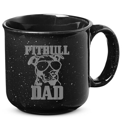 Pitbull Dad Funny Dog Pitbull Sunglasses Fathers Day Pitbull 15oz Campfire Ceramic Mug