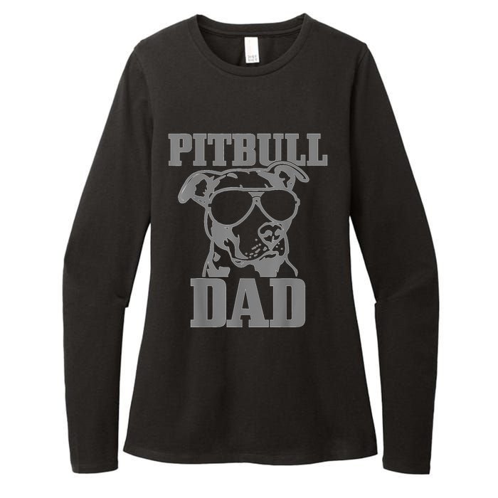 Pitbull Dad Funny Dog Pitbull Sunglasses Fathers Day Pitbull Womens CVC Long Sleeve Shirt