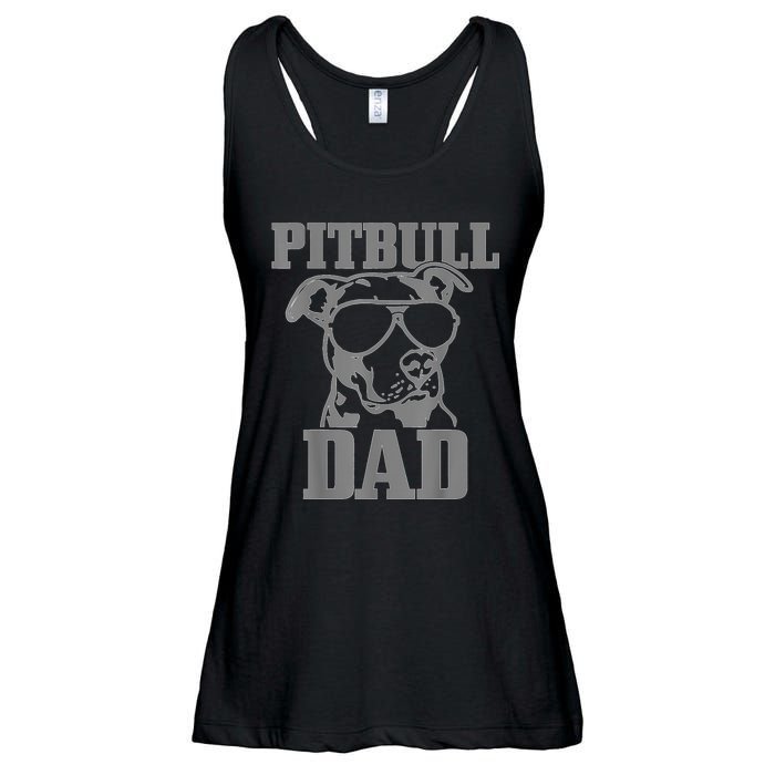 Pitbull Dad Funny Dog Pitbull Sunglasses Fathers Day Pitbull Ladies Essential Flowy Tank