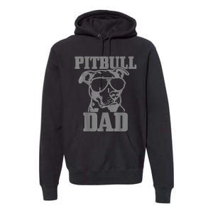 Pitbull Dad Funny Dog Pitbull Sunglasses Fathers Day Pitbull Premium Hoodie