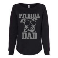 Pitbull Dad Funny Dog Pitbull Sunglasses Fathers Day Pitbull Womens California Wash Sweatshirt