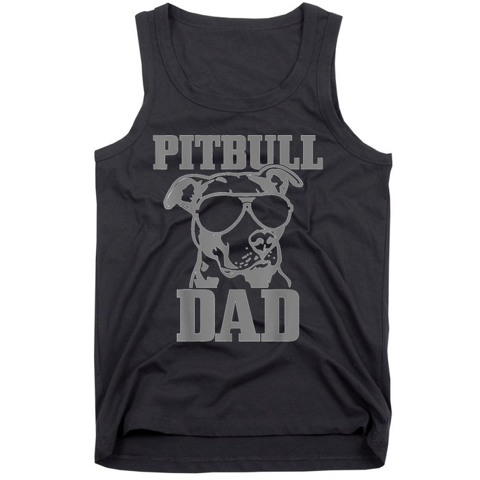 Pitbull Dad Funny Dog Pitbull Sunglasses Fathers Day Pitbull Tank Top