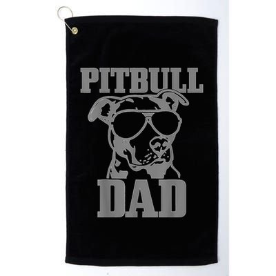 Pitbull Dad Funny Dog Pitbull Sunglasses Fathers Day Pitbull Golf Towel