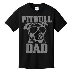 Pitbull Dad Funny Dog Pitbull Sunglasses Fathers Day Pitbull Kids T-Shirt