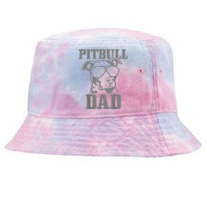 Pitbull Dad Funny Dog Pitbull Sunglasses Fathers Day Pitbull Tie-Dyed Bucket Hat