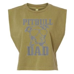 Pitbull Dad Funny Dog Pitbull Sunglasses Fathers Day Pitbull Garment-Dyed Women's Muscle Tee